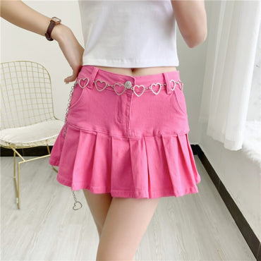 Denim Skirt With Ruffles 6XL 7XL Plus Size Jeans Skater Woman High Waist Bottom Female Casual Pleated Micro Mini Short Jurken