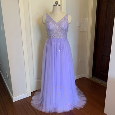 Beading Prom Dresses 2021 Plus Size Pink High Split Tulle Sweep Train Sleeveless Evening Gown A-line Lace Up Backless Vestido De