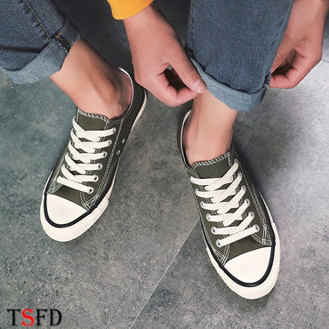 2021 Men Canvas Sneakers Lovers Comfortable Casual Men's Spring Shoes Flats White Black Blue Breathable Man Walking Shoes S19