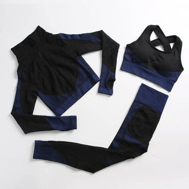 Yoga Sets Women Fitness Sportswear Seamless Women's Suit Outfit Long Sleeve Yoga Clothing Female Sport Gym Wear Running Clothes
