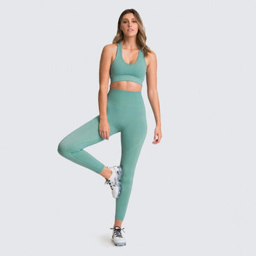 Red Sport Suit Women's Breathable Tights Stretchy Comfortable Yoga Pants + Bra 2pcs Gym Fitness Wear Seamless Leggings Set