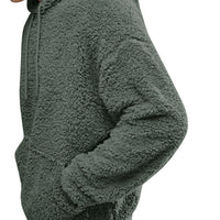 Autumn and winter men's Sherpa pullover hoodie sweatshirt pocket coat fuzzy fluffy jacket