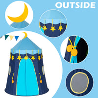 Play Tent for Boys, Kids Castle Playhouse for Children Kids Pop Up Foldable Play House Ball Pit with Sticky Balls Indoor & Outdoor Pitching Activity Games