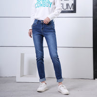 High quality skinny elastic women Jeans high waist pencil jeans long
