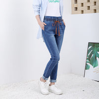 Factory manufacturer good stretch 9.4oz Cotton polyester lycra satin denim fabric for making women jeans