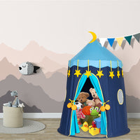 Play Tent for Boys, Kids Castle Playhouse for Children Kids Pop Up Foldable Play House Ball Pit with Sticky Balls Indoor & Outdoor Pitching Activity Games