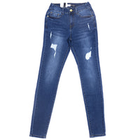 Casual Denim Distressed Long Jeans Womens With Pocket