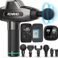 Massage Gun, RENPHO C3 Deep Tissue Muscle Massager, Powerful Percussion Massager Handheld with Portable Case for Home Gym Workouts Equipment, Back Neck Shoulder Soreness Stiffness Knots Tension Relief