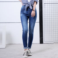High quality skinny elastic women Jeans high waist pencil jeans long