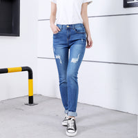 Custom Ropa De Mujer Pant Women Denim Skinny Calca Feminina Pantalone Lady Femme Stretch Fringe Women Jeans