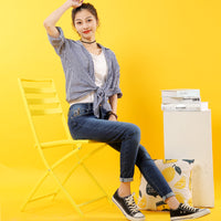 High quality skinny elastic women Jeans high waist pencil jeans long