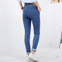 Factory manufacturer good stretch 9.4oz Cotton polyester lycra satin denim fabric for making women jeans