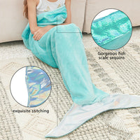 Free shipping Mermaid Tail Blanket for Kids Teens Adults Flannel All Seasons Sleeping Blanket