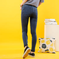 ladies slub stretch jeans women jeans skinny high waist long jeans