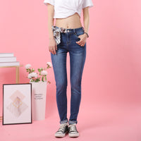 High quality skinny elastic women Jeans high waist pencil jeans long