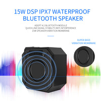 CYBORIS DSP Bluetooth 4.2+EDR 15W Wireless Speaker with 24 Hours Playtime, TWS, Dual-Driver Portable Wireless Speaker with Built-in Mic, Deep Bass for Outdoor Indoor Home-Blue