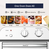 Geek Chef Air Fryer Toaster Oven, 4 Slice Convection Airfryer Countertop Oven, Roast, Bake, Broil, Reheat, Fry Oil-Free, Cooking 4 Accessories Included, Stainless Steel,1500W