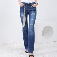 High quality skinny elastic women Jeans high waist pencil jeans long