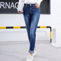 High quality skinny elastic women Jeans high waist pencil jeans long