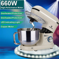 5.8QT 6 Speed Control Electric Stand Mixer with Stainless Steel Mixing Bowl Food Mixer TRUSTMADE