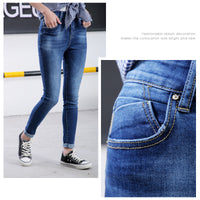 High quality skinny elastic women Jeans high waist pencil jeans long