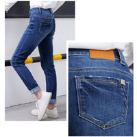 High quality skinny elastic women Jeans high waist pencil jeans long