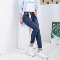 High quality skinny elastic women Jeans high waist pencil jeans long