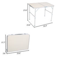 US Stock Home Use Aluminum Alloy Portable Folding Table White Outdoor Picnic Camping Dining Party Indoor RT