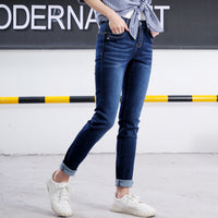 High quality skinny elastic women Jeans high waist pencil jeans long