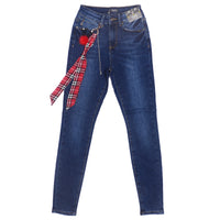 High quality skinny elastic women Jeans high waist pencil jeans long