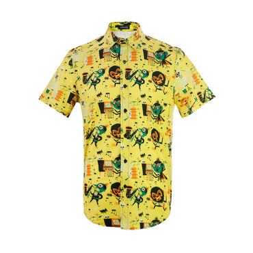 Men's Funky Hawaiian Printed Shirts Floral Short Sleeve Casual Button Down Shirt