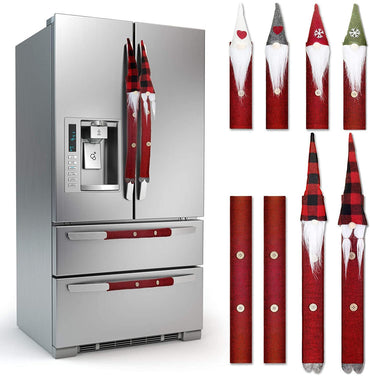 Christmas Decorations Gnomes Refrigerator Handle Covers Set of 8, Kitchen Decor Appliance Handle Covers, Fridge Door Handle Cover Protector Microwave Oven Dishwasher Christmas Holiday Decor