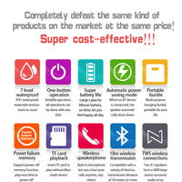 Mini Bluetooth Speaker Portable 5W TWS Wireless Loudspeakers Better Bass 24-Hour Playtime surround Waterproof Outdoor Speakers Box