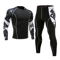 3 Pcs/Set Men's Tracksuit Gym Fitness Compression Sports Suit Clothes Running Jogging Sport Wear Exercise Workout Tights