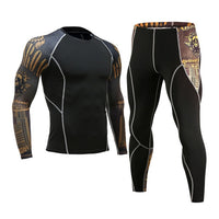 3 Pcs/Set Men's Tracksuit Gym Fitness Compression Sports Suit Clothes Running Jogging Sport Wear Exercise Workout Tights