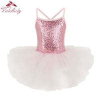 Ballerina Fairy Prom Party Costume Kids Sequined Flower Dress Girls Dance wear Gymnastic Ballet Leotard Tutu Dress
