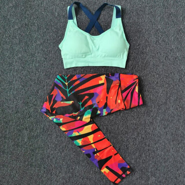 Women's Sports Suits Gym Clothing Yoga Set Running Fitness Sports Bra+Yoga Pants Workout Sets Spring Summer Autumn Sport Wear