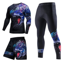 ZRCE Chinese Style Men's Tracksuit Gym Fitness Compression Sports Suit Clothes Running Jogging Sport Wear Exercise Workout Set