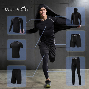 Men's Tracksuit Compression Sports Suit Gym Fitness Clothes Running Jogging Sport Wear Training Exercise Workout Tights