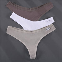3PCS/Set G-string Panties Cotton Women's Underwear Sexy Panties Female Underpants Thong Solid Color Pantys Lingerie M-XL Design
