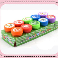 10pcs/Set Children Toy Stamps Cartoon Animals Fruits Traffic Smile Kids Seal For Scrapbooking Stamper DIY cartoon stamper Toys