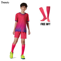 Free socks Custom Kids Soccer jerseys sets football uniform Boys 2020 Football jersey soccer Kids Joursey Sport set with socks