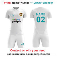 Free socks Custom Kids Soccer jerseys sets football uniform Boys 2020 Football jersey soccer Kids Joursey Sport set with socks