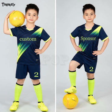 2020 Kids football Uniforms boys girl soccer Jerseys Custom child Soccer Jersey Set Sportswear t-shirt sports suit new style