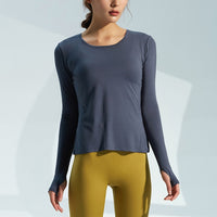 Women's Sports Wear For Fitness Running Jogging sexy Long Sleeve Gym Woman Sport Shirt Yoga Top Female Workout Tops T-shirt