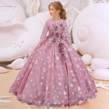 2021 Summer Flower Dress Pageant Kids Dresses For Girls Clothes Princess's Girls Dresses for Party and Wedding Prom 14  12 Year