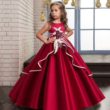 2021 Summer Flower Dress Pageant Kids Dresses For Girls Clothes Princess's Girls Dresses for Party and Wedding Prom 14  12 Year