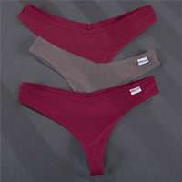 3PCS/Set G-string Panties Cotton Women's Underwear Sexy Panties Female Underpants Thong Solid Color Pantys Lingerie M-XL Design