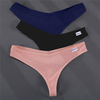 3PCS/Set G-string Panties Cotton Women's Underwear Sexy Panties Female Underpants Thong Solid Color Pantys Lingerie M-XL Design