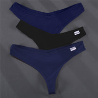 3PCS/Set G-string Panties Cotton Women's Underwear Sexy Panties Female Underpants Thong Solid Color Pantys Lingerie M-XL Design